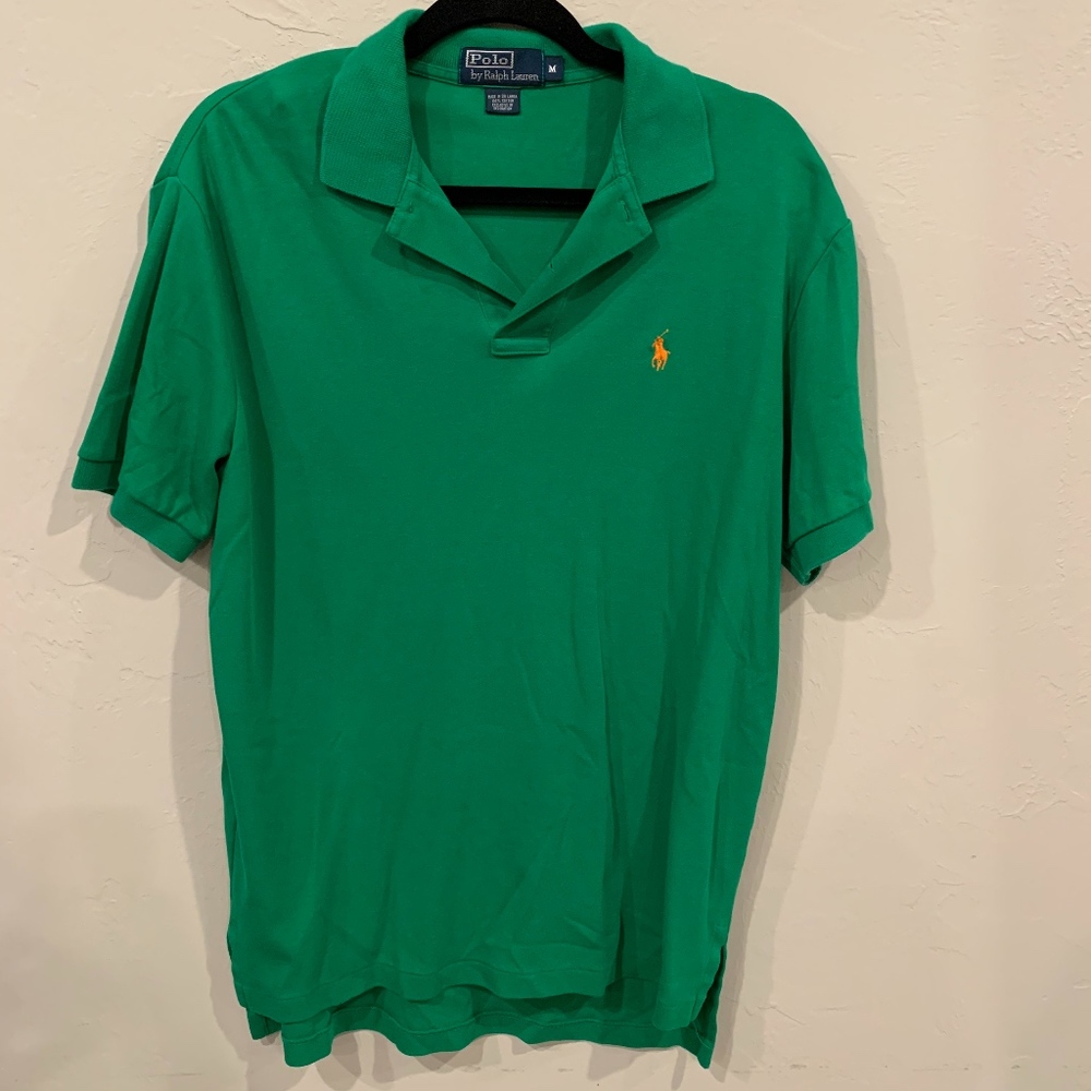 Men's Polo by Ralph Lauren green SS polo size M